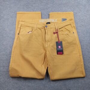 Southpole Pants Mens 38x32 Mustard Yellow Straight Leg Jeans‎ 100% Cotton